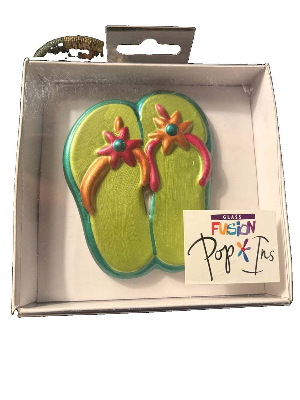 Glass Fushion Pop Ins Flip Flops 3.5”X2.5” , Lori Siebert For Silversti